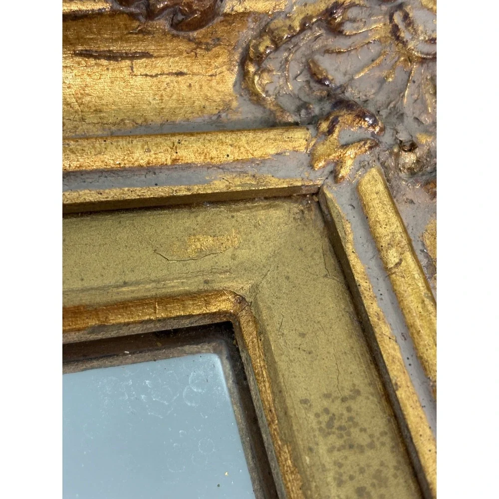 Vintage Wall Mirror 20x14 Gold Ornate Rectangular Antique Style French Country